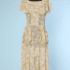 Robe 1930 en voile de coton imprimé de fleurs