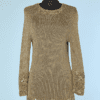 Mini Robe 1970 en maille dorée cousue de perles