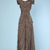 Robe longue 1940 du soir en faille à rayures multicolores (Copie)