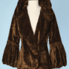 Veste 1930 en velours de soie marron