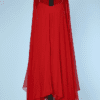 Robe du soir 1970 en mousseline rouge et cape assortie