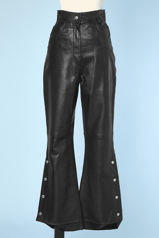 Pantalon vintage en cuir noir state of Claude Montana