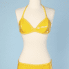 Maillot de bain bikini 1970 en vinyle jaune