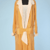 Robe 1920 en soie bicolore orange et ivoire