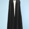 Cape 1970 en velours noir avec patte boutonnée