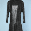 Robe en maille métallique noire incrustée de strass Gianni Versace