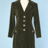 Tailleur 1980 en velours côtelé vert Yves Saint Laurent