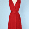 Robe de cocktail 1960 en mousseline rouge Marsha Young
