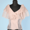 Chemisier 1950 en voile de soie rose