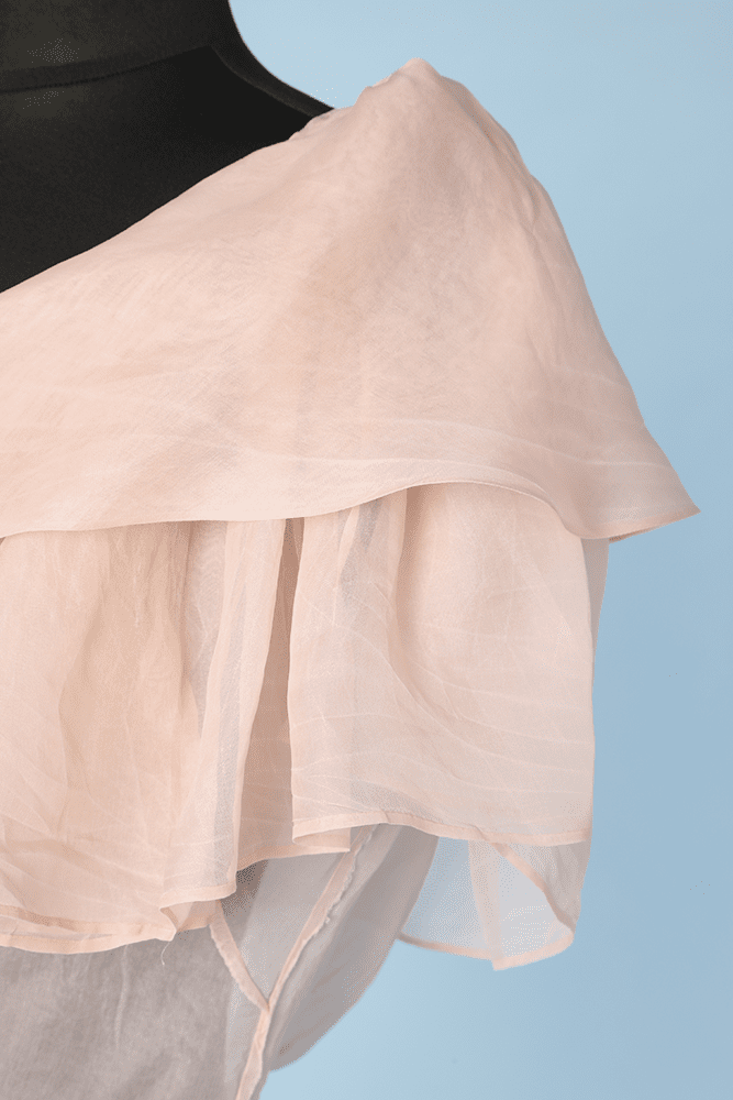 Chemisier 1950 en voile de soie rose – Image 2