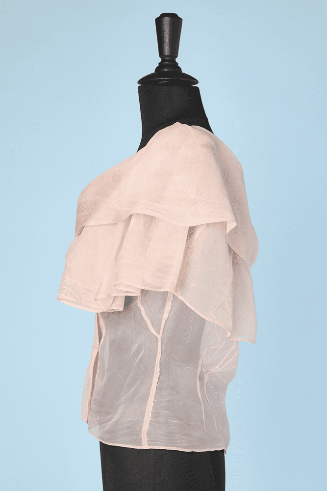 Chemisier 1950 en voile de soie rose – Image 3