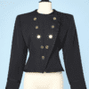 Veste courte 1980 en lainage marine Yves Saint Laurent