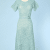 Robe 1930 crocheté main en coton bleu ciel