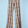 Pantalon 1970 en coton écossais écru marine rouge jaune