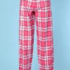 Pantalon 1960 en coton écossais rose blanc mauve