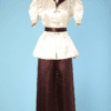 Pyjama 1940 en satin blanc et marron