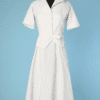 Tailleur robe et veste 1930 en piqué de coton blanc