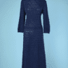 Robe 1940 en maille tricot bleu marine