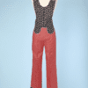 Combinaison pantalon 1970 en coton fleuri et rayures
