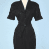 Tailleur 1980 en coton noir Thierry Mugler