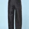 Pantalon en coton noir taille haute griffé Yves Saint Laurent
