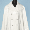 Caban en agneau et cuir verni blanc Chanel
