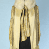 Cape courte 1930 en satin broché jaune et or