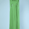 Robe du soir 1970 en mousseline verte et cape assortie