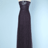 Robe longue vintage en tulle violet paillettes et cabochons Gianfranco Ferre