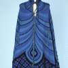 Cape 1970 en lainage tissé motifs psychédéliques