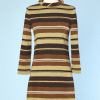 Robe 1970 en jersey de laine à bandes Pierre Cardin