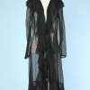 Manteau  vintage en mousseline noire à volants Sonia Rykiel