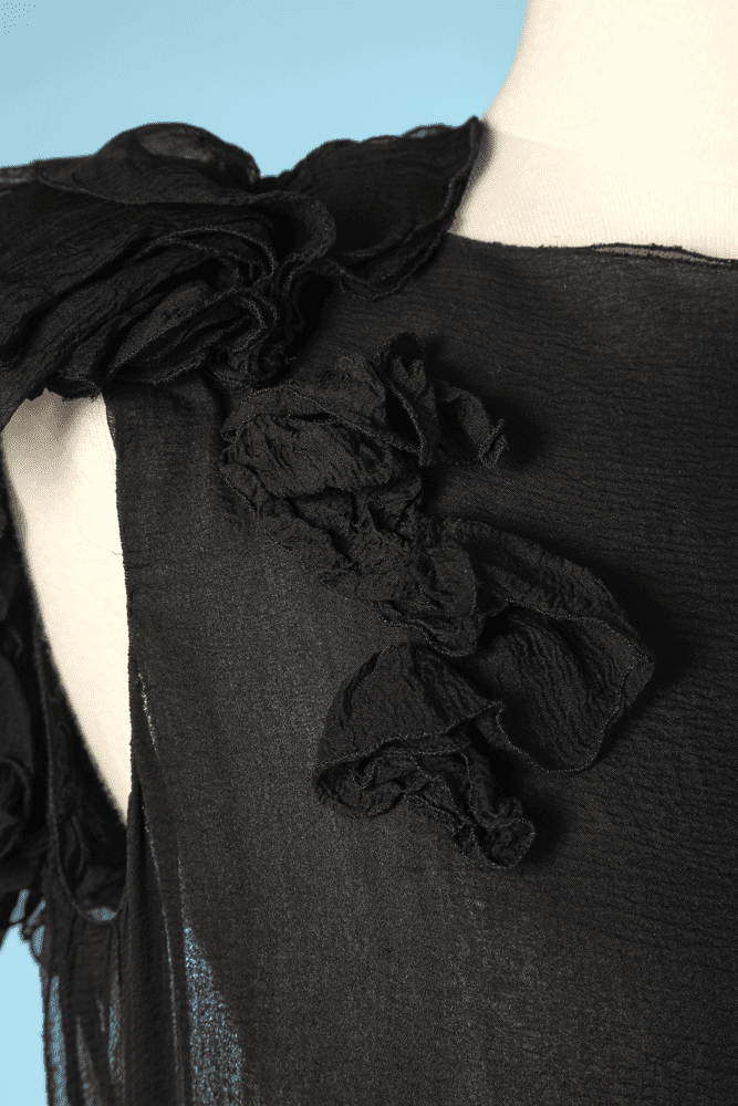 Robe vintage en mousseline noire Junko Shimada – Image 2