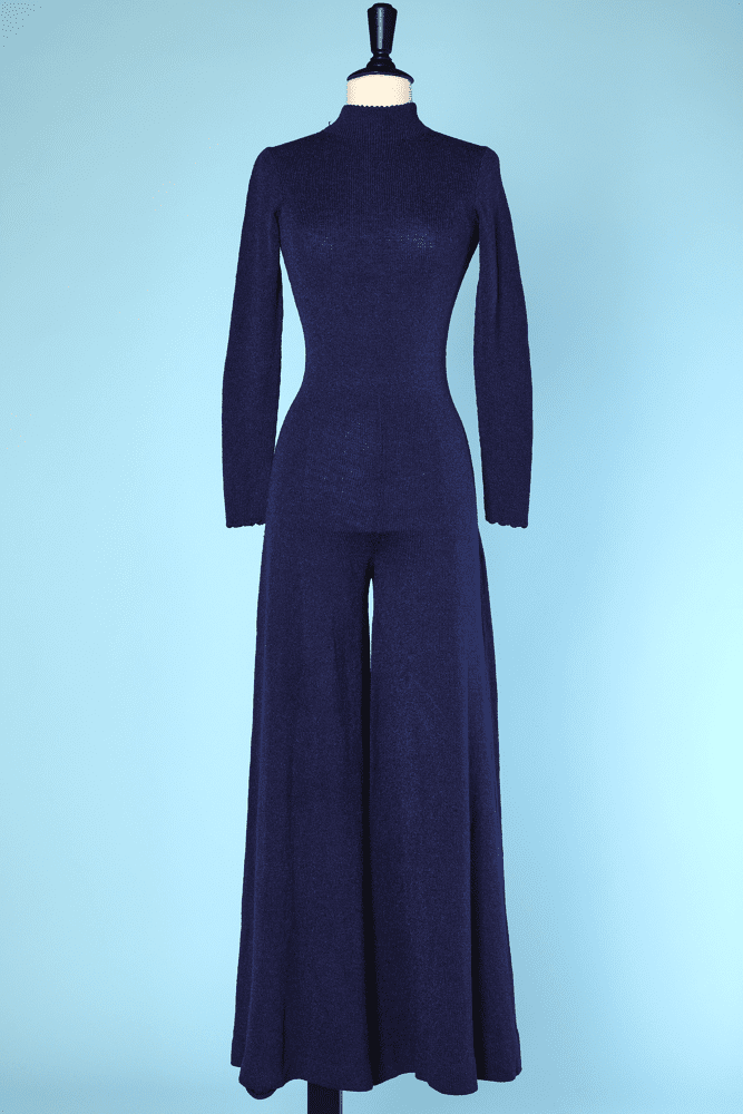 Combinaison pantalon 1940 en maille tricot marine