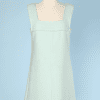 Robe 1960/1970 en jersey de laine bleu griffée Courrèges
