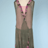Robe 1925 en mousseline verte perlée