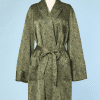 Peignoir d'homme 1950 en satin vert imprimé de motifs cachemire