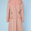 Tailleur robe et manteau en jersey rose et beige Lilli Ann