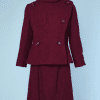 Tailleur 3 pièces 1960 en lainage tissé prune