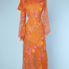Robe longue Jean Louis Scherrer en mousseline imprimée