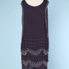 Robe 1920-25 en mousseline violette brodée de perles et strass