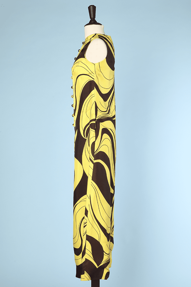 Combinaison pantalon 1970 jaune motifs psychédéliques – Image 4