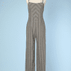 Combinaison pantalon vintage en lainage à rayures Rochas