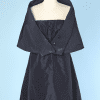 Robe vintage en faille de soie marine, étole assortie griffée Prada