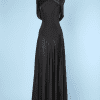 Robe longue du soir en satin de soie noir 1930
