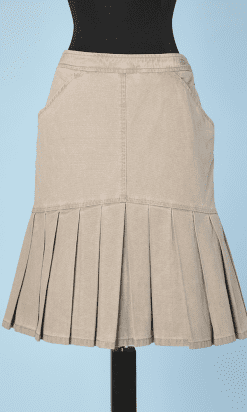 Jupe vintage en toile de coton beige Chanel