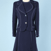 Tailleur robe 1960-1970 en jersey de laine marine Carven
