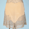 Culotte 1930 en soie rose et dentelle de calais beige rosé