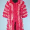 Manteau 1980 en cygne rose Sonia Rykiel