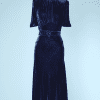 Robe en velours de soie bleu roi 1930